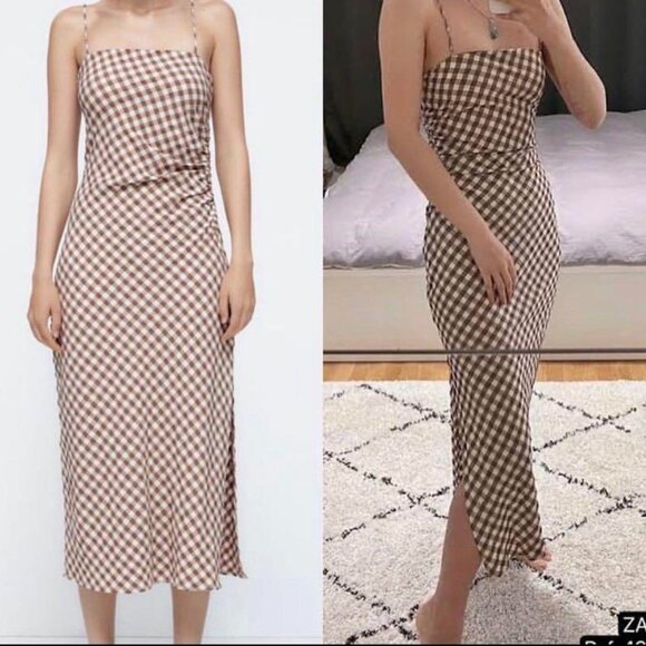 zara-dresses-zara-midi-gingham-dress-poshmark
